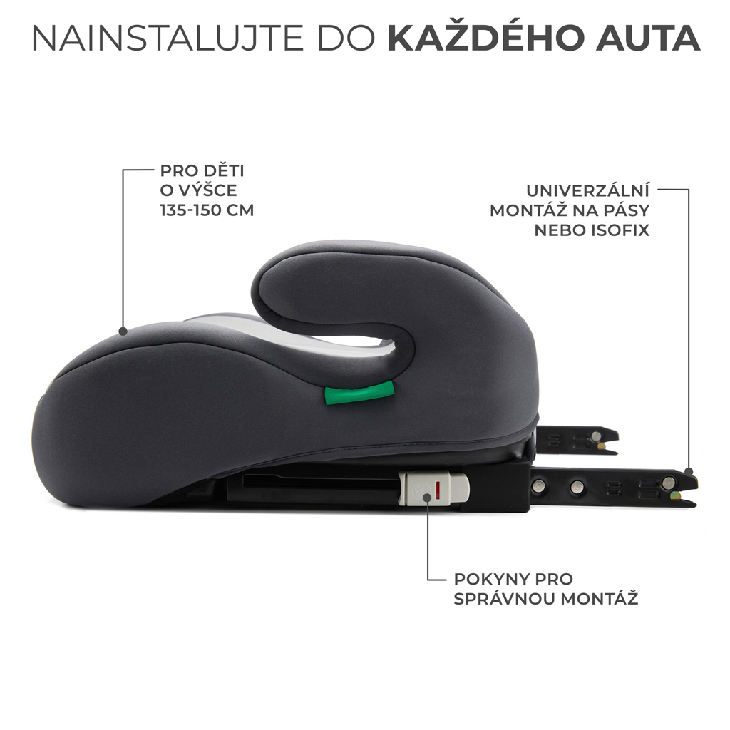 KINDERKRAFT Ülésmagasító i-Boost i-size 135-150 cm Grey