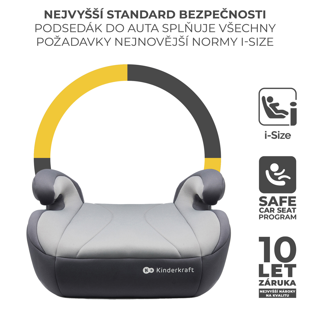 KINDERKRAFT Ülésmagasító i-Boost i-size 135-150 cm Grey
