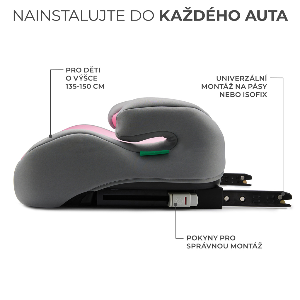 KINDERKRAFT Ülésmagasító i-Boost i-size 135-150 cm Pink