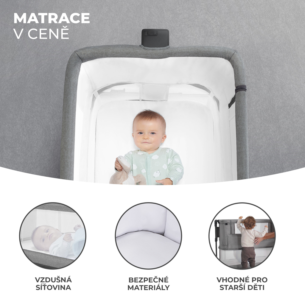 KINDERKRAFT Állítható magasságú gyermekágy Neste grow Beige