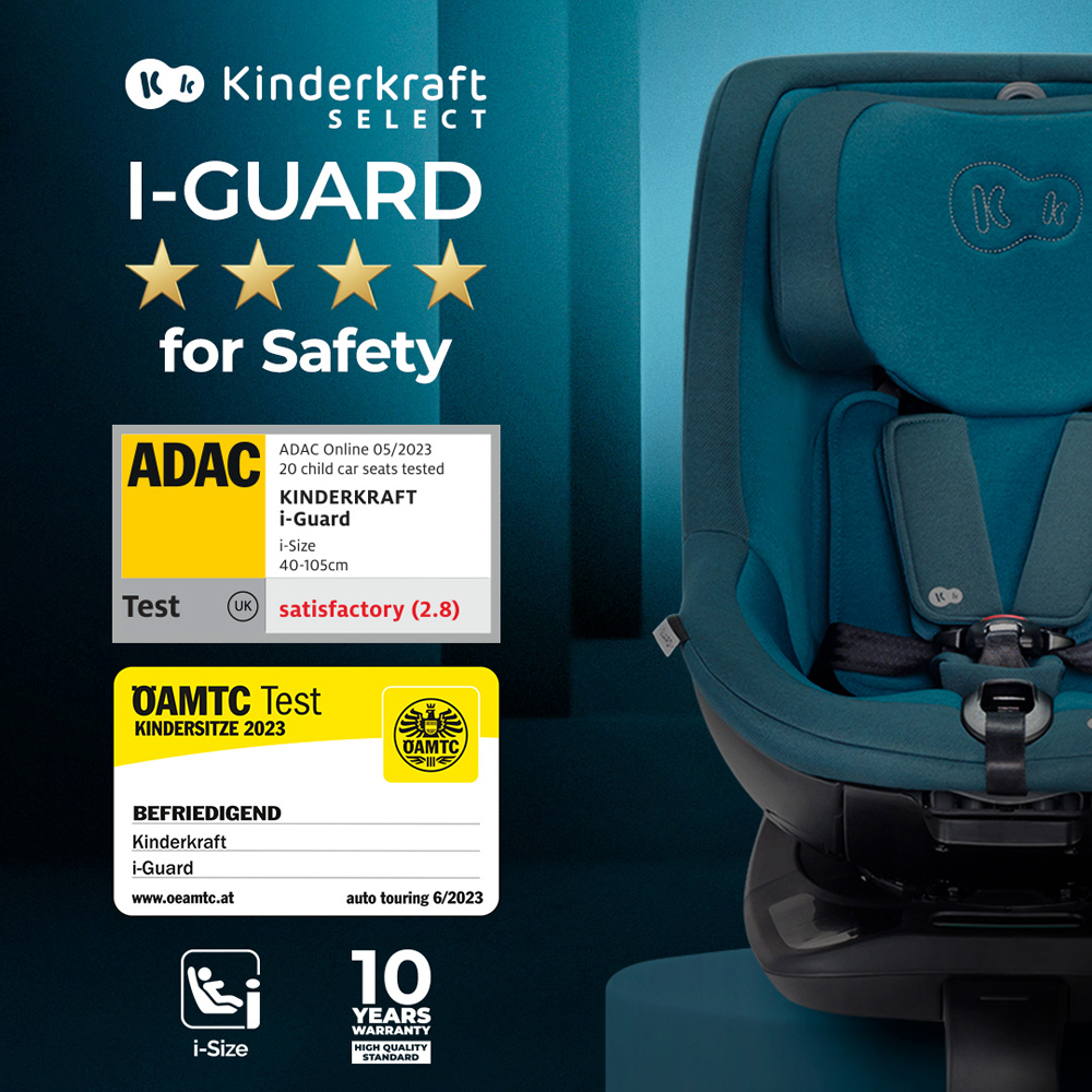 KINDERKRAFT SELECT Autósülés I-GUARD i-Size 40-105 cm Harbor Blue, Prémium