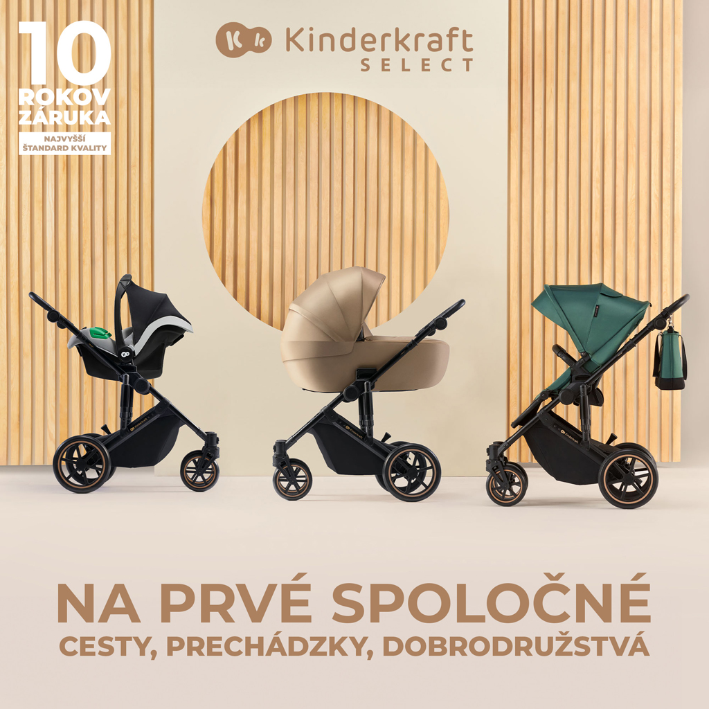 KINDERKRAFT SELECT Kombinált babakocsi 3in1  Prime 2 Venezian Black, Premium