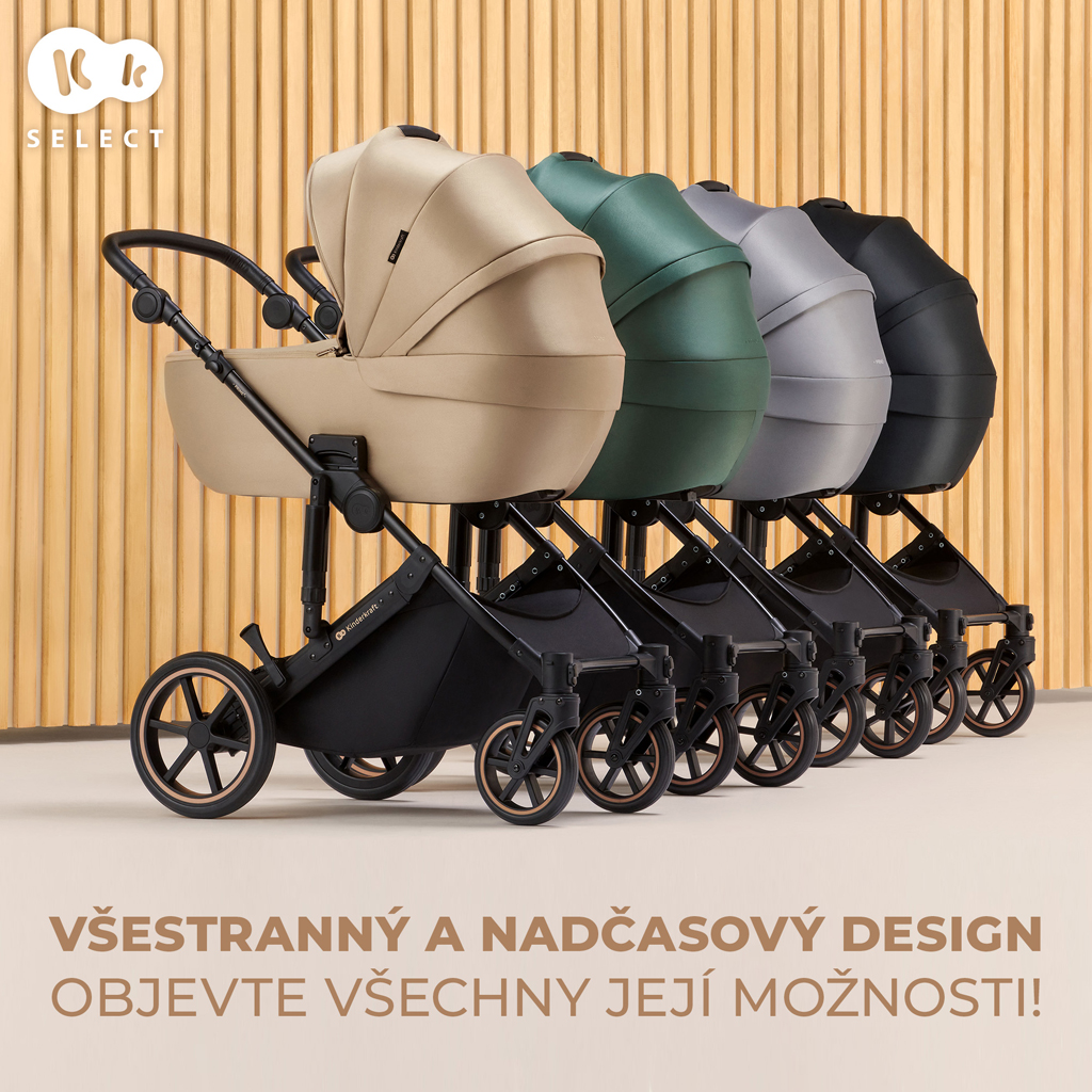 KINDERKRAFT SELECT Kombinált babakocsi 3in1  Prime 2 Venezian Black, Premium
