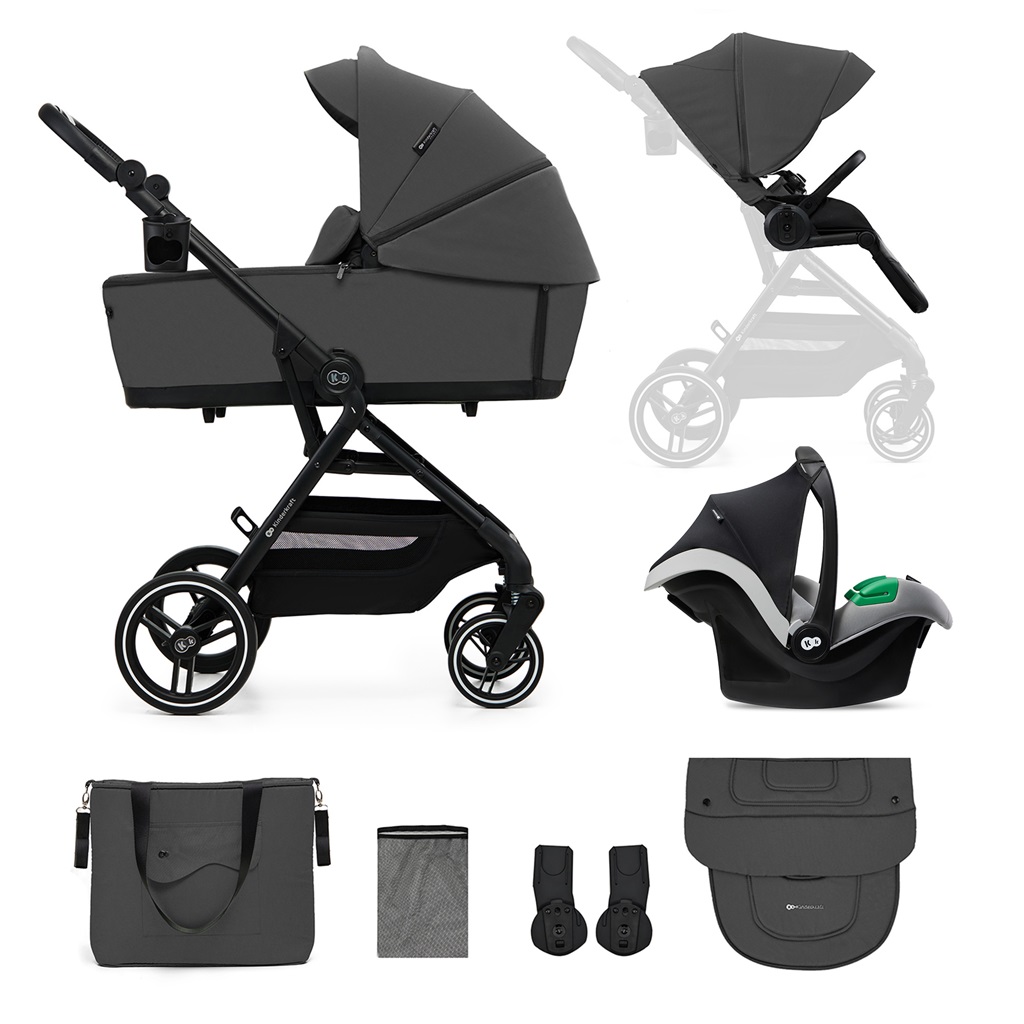 KINDERKRAFT SELECT Kombinált babakocsi Yoxi 3 az 1-ben Moonlight Grey