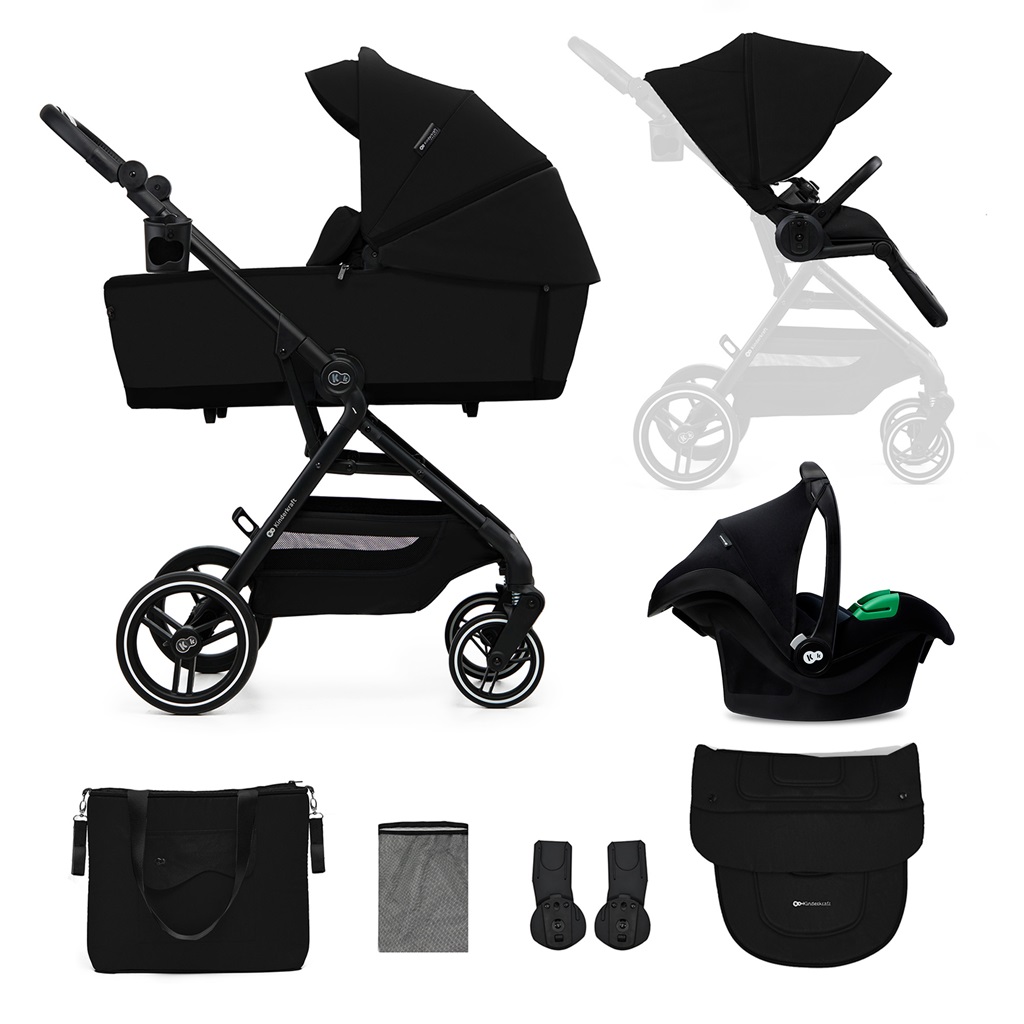 KINDERKRAFT SELECT Kombinált babakocsi Yoxi 3 az 1-ben Pure Black