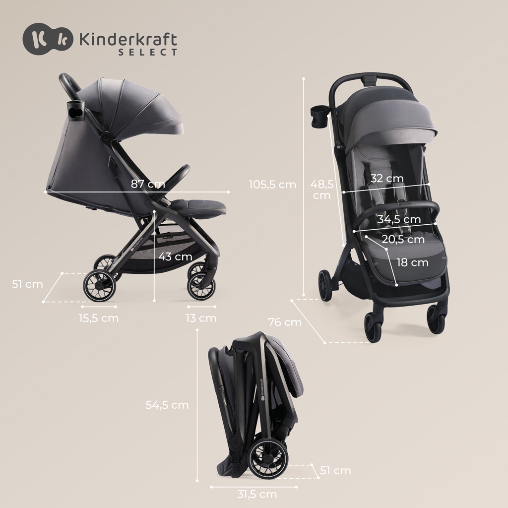 KINDERKRAFT Sport babakocsi Nubi 2 Cloudy Grey