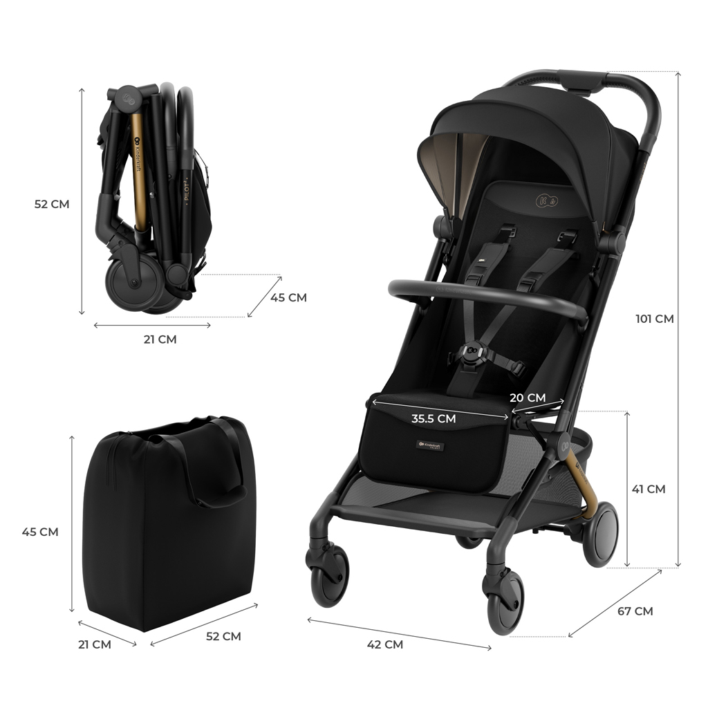 KINDERKRAFT Sport babakocsi Pilot 2 Black