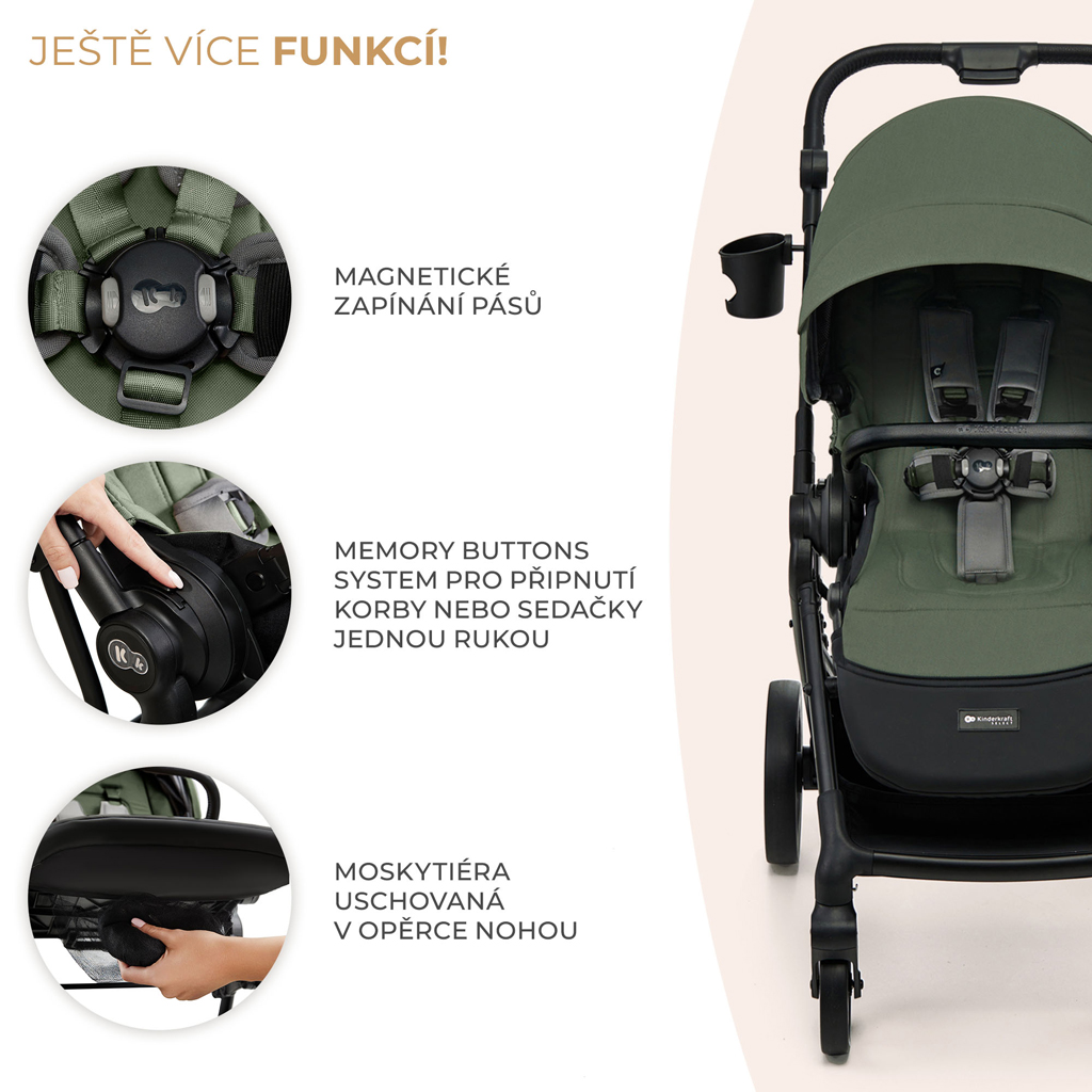 KINDERKRAFT SELECT Sport babakocsi Yoxi Mystic Green
