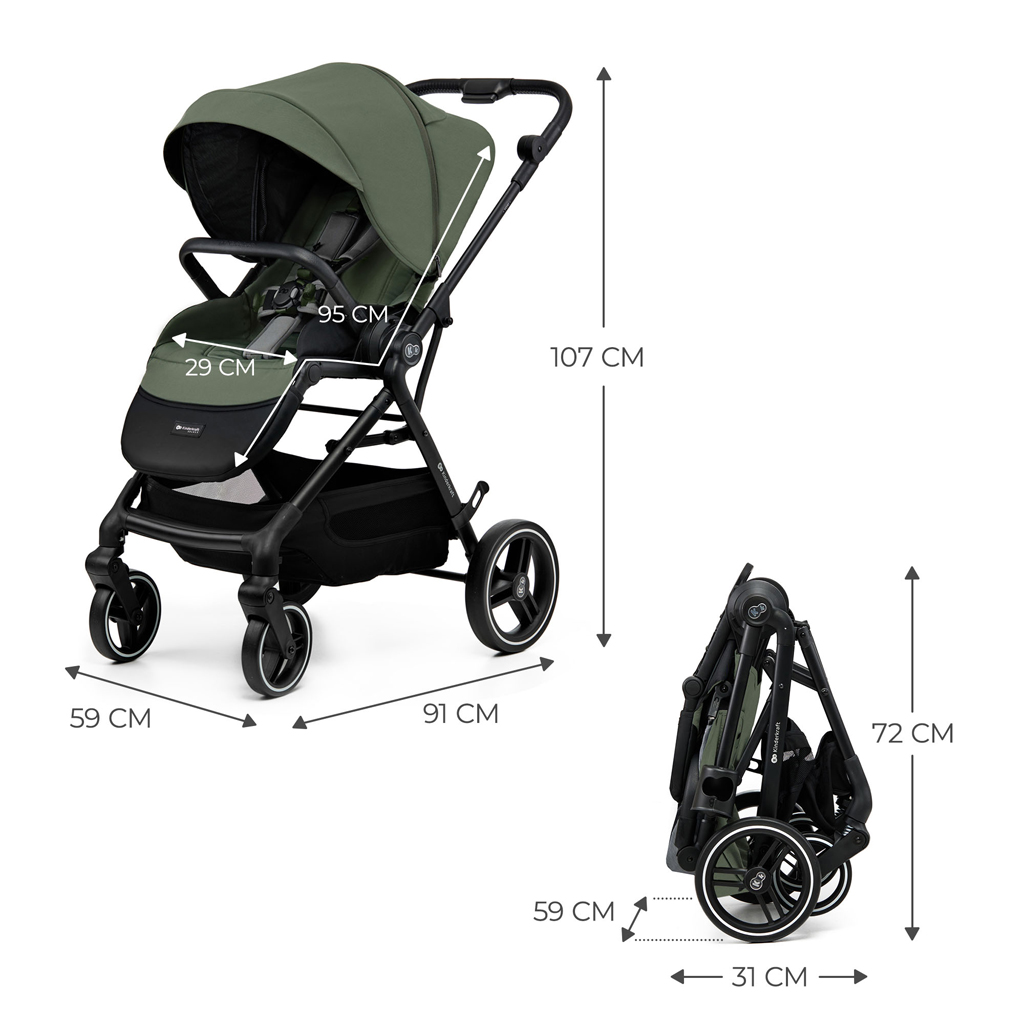 KINDERKRAFT SELECT Sport babakocsi Yoxi Mystic Green