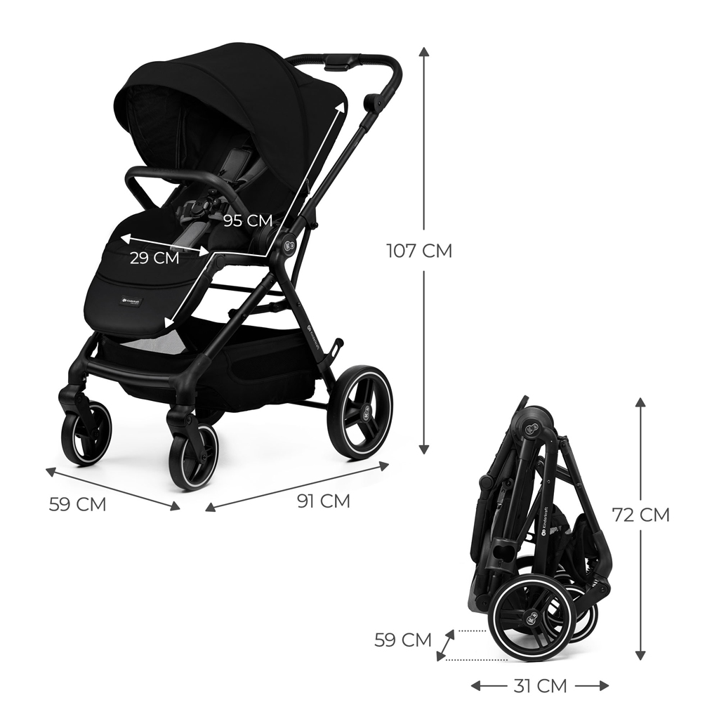 KINDERKRAFT SELECT Sport babakocsi Yoxi Pure Black