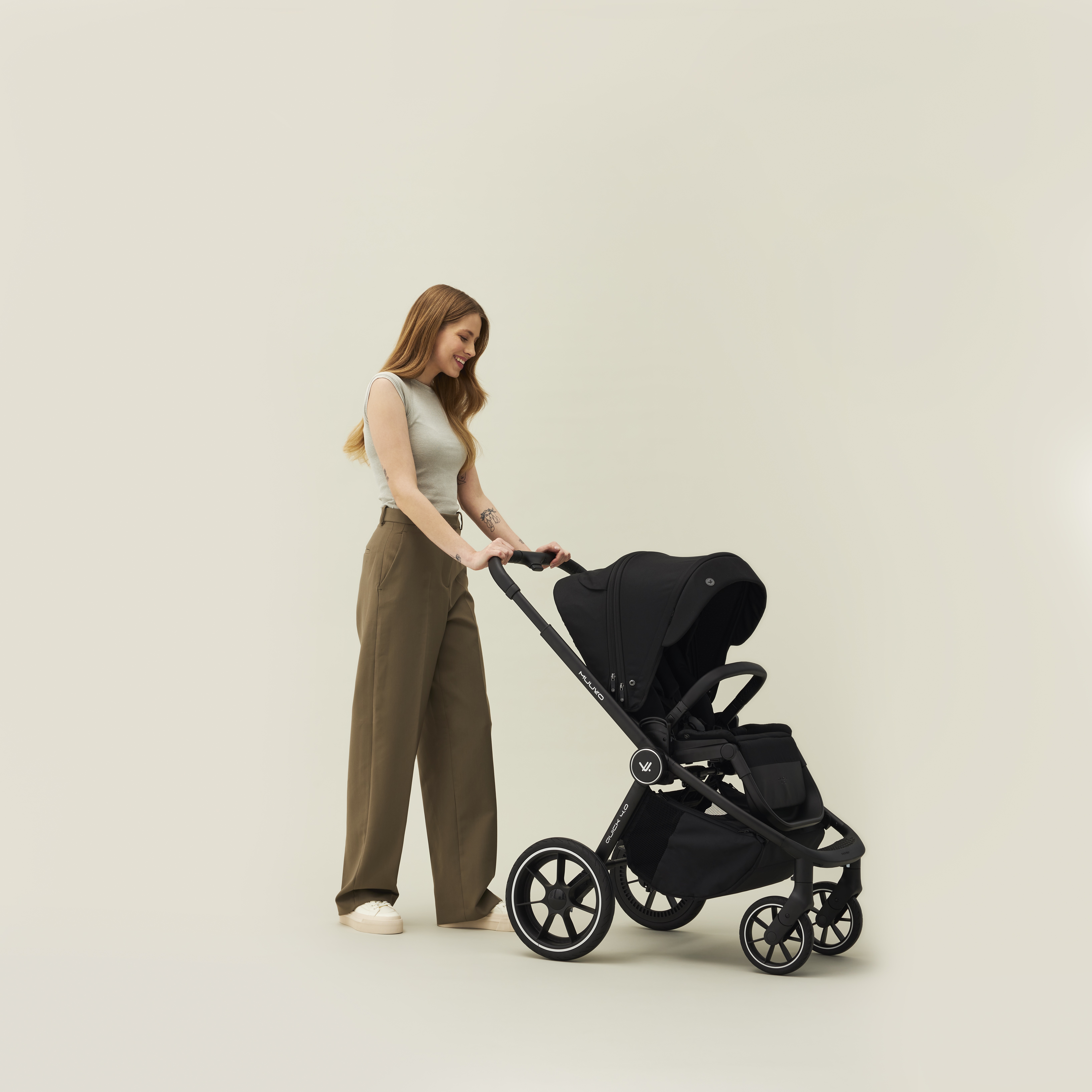 MUUVO Kombinált babakocsi Quick 4.0 Classic black szett 2in1