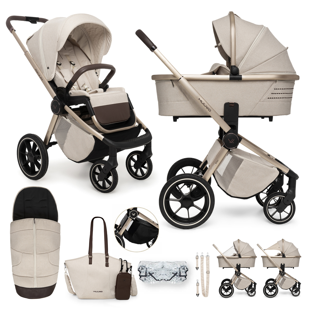 MUUVO  Kombinált babakocsi Quick Boho Brown szett 2in1