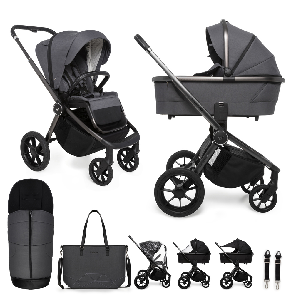 MUUVO  Kombinált babakocsi Quick SE 2 Diamond graphite szett 2in1