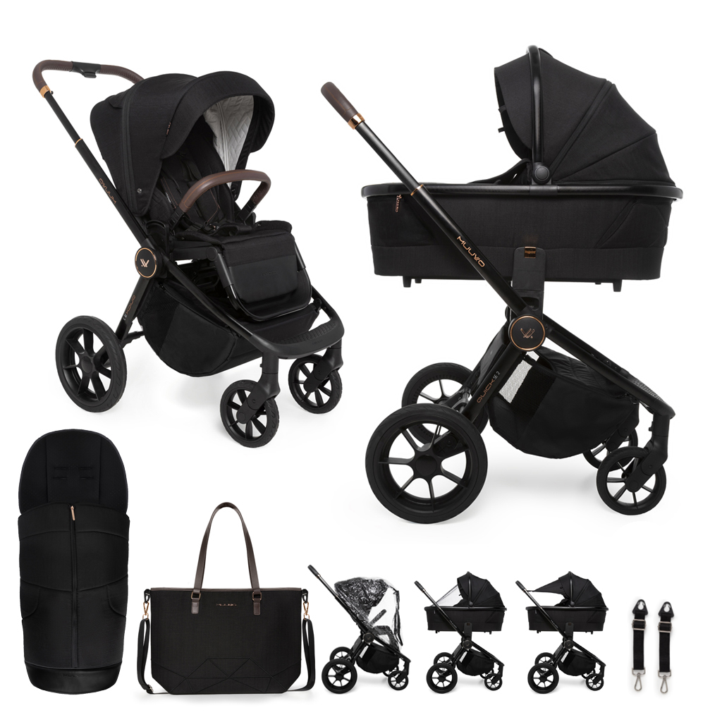 MUUVO Kombinált babakocsi Quick SE 2 Sunset black szett 2in1