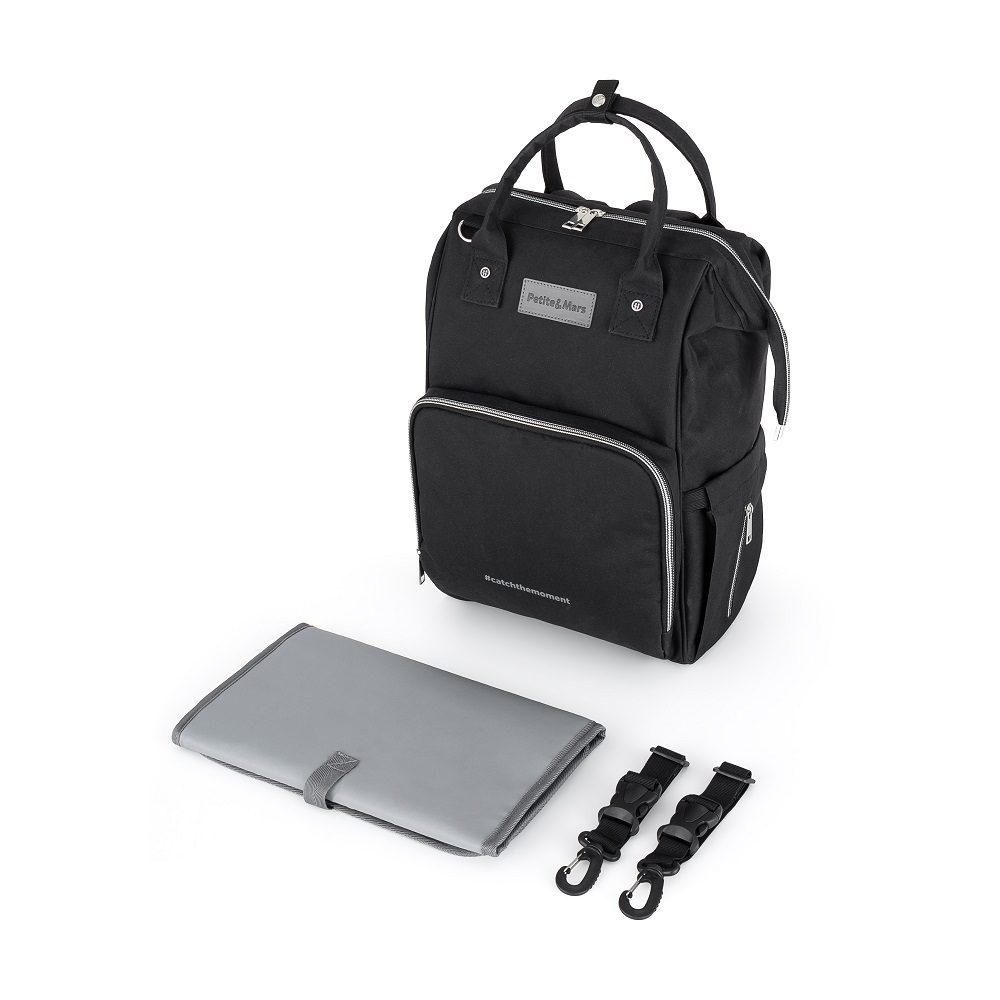 PETITE&amp;amp;amp;amp;amp;MARS Hátizsák babakocsira JACK - Catchthemoment sorozat  Just Black