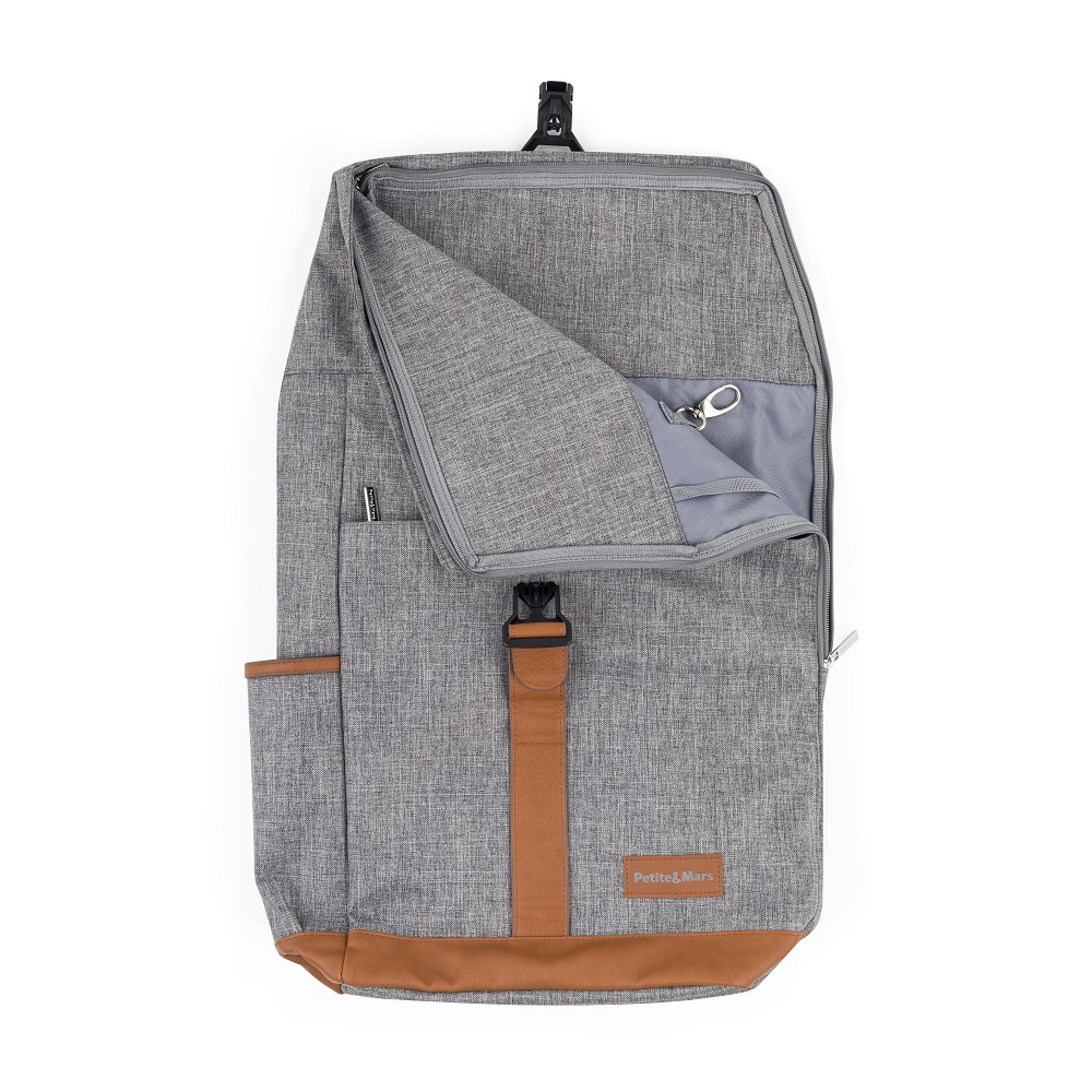 PETITE&amp;amp;amp;amp;amp;amp;amp;amp;MARS Pelenkázó hátizsák babakocsira Jackob Ultimate Grey