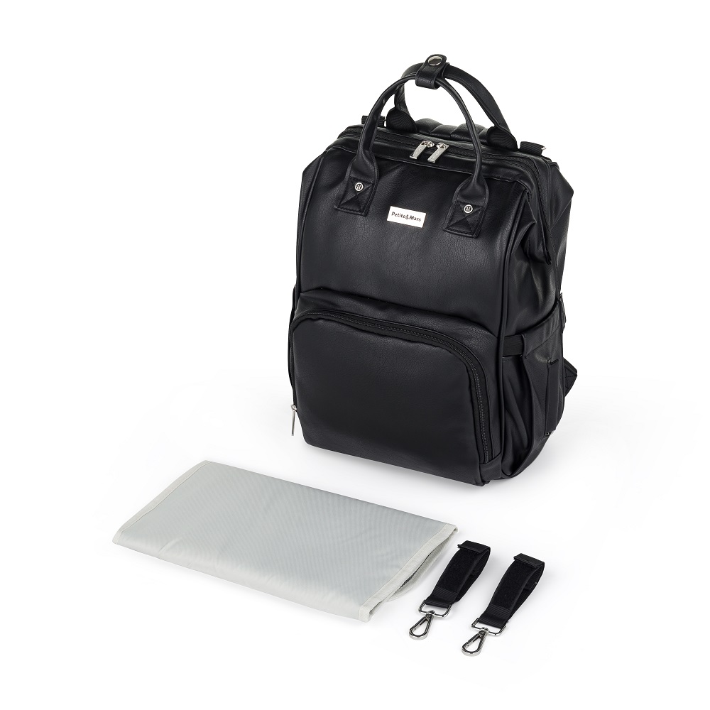 PETITE&amp;MARS Jasper pelenkázó hátizsák babakocsira Absolute Black