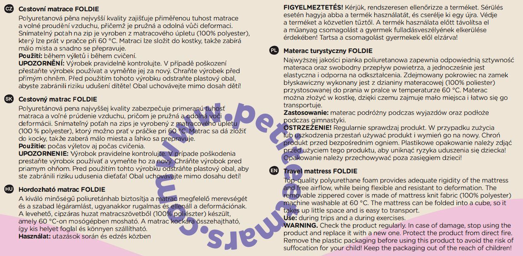 PETITE&amp;MARS  Hordozható összehajtható matrac Foldie Grey