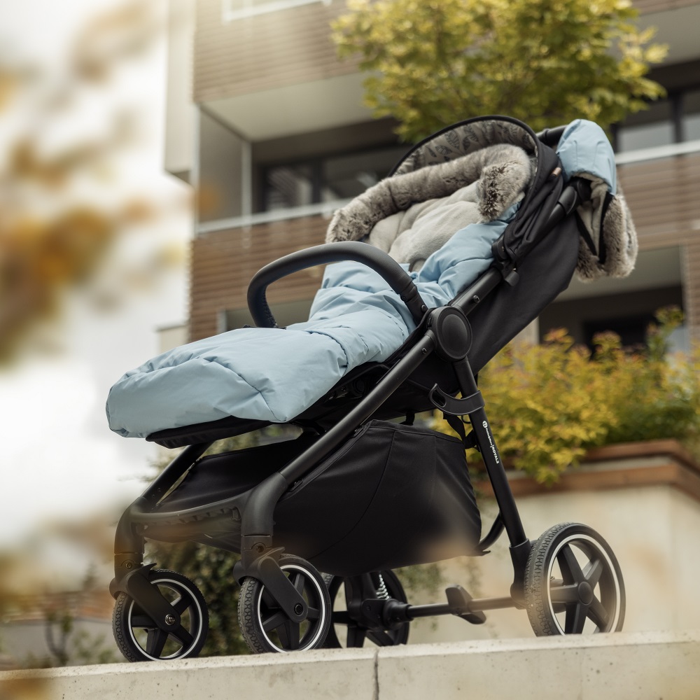 PETITE&amp;amp;MARS Téli szett Arctic 4in1 bundazsák + kézmelegítő kesztyű babakocsira Furry Elegant Caramel