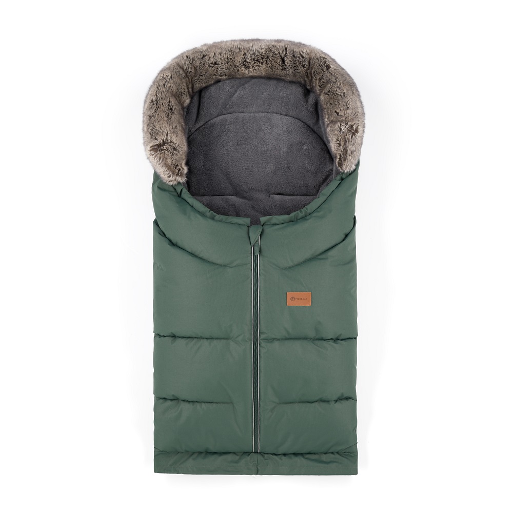 PETITE&amp;MARS Téli szett Arctic 4in1 bundazsák + kézmelegítő kesztyű babakocsira Furry Veritable Khaki