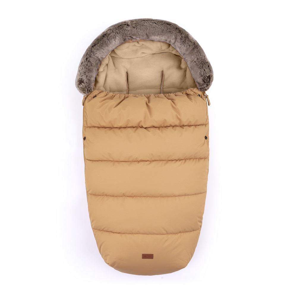 PETITE&amp;amp;amp;amp;amp;amp;amp;amp;amp;amp;amp;amp;MARS Téli szett Comfy 4in1 bundazsák + kézmelegítő kesztyű babakocsira Furry Elegant Caramel