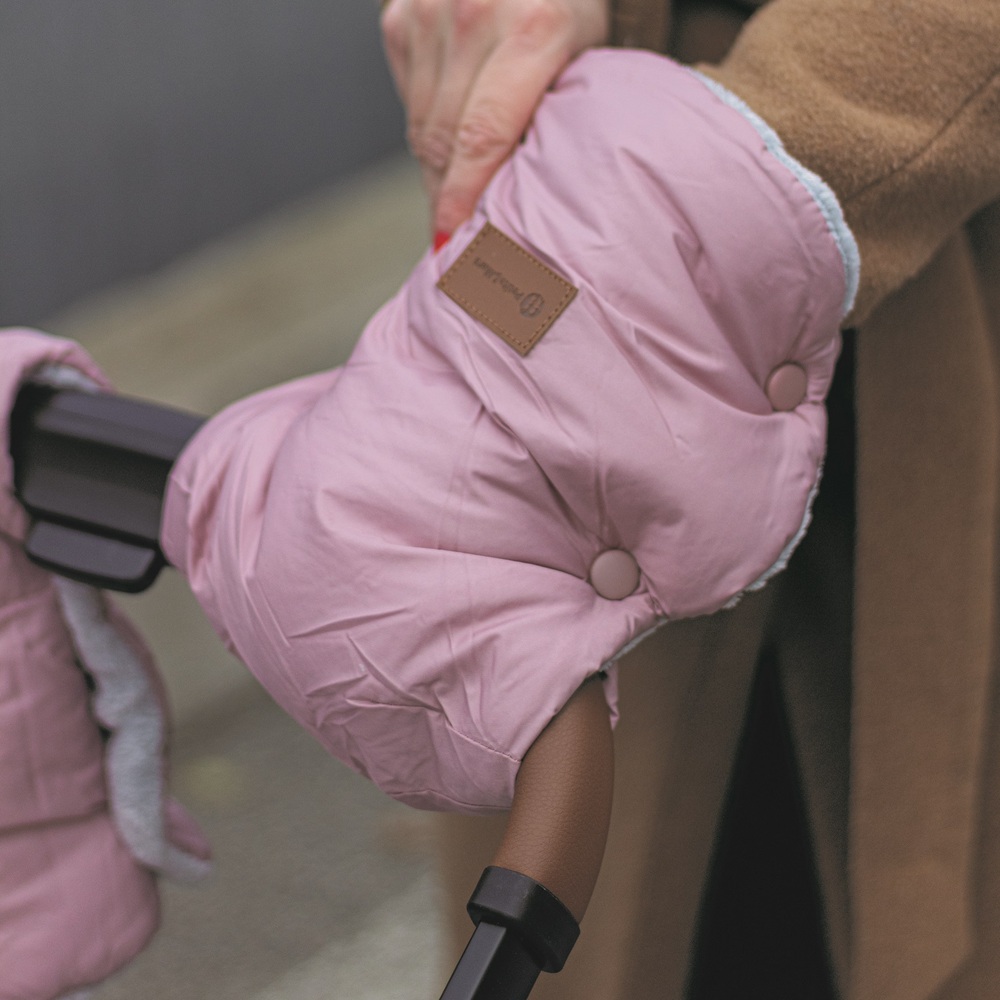 PETITE&amp;amp;amp;amp;amp;amp;amp;amp;amp;MARS Téli szett Jibot 3in1 bundazsák + kézmelegítő kesztyű babakocsira Jasie Dusty Pink