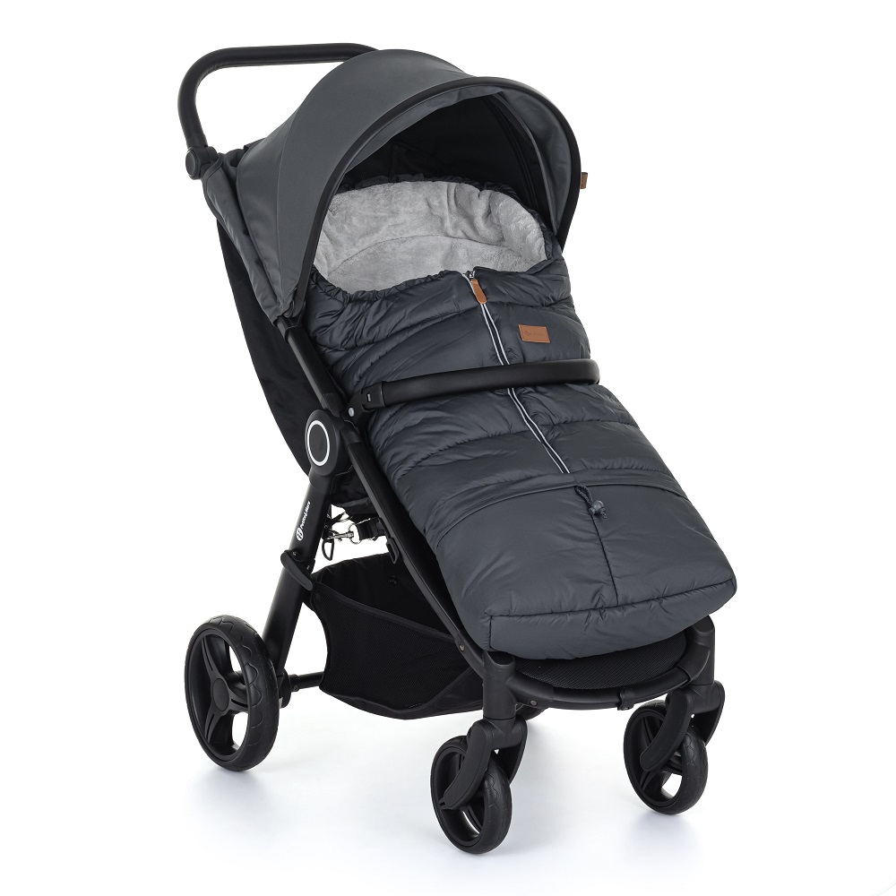 PETITE&amp;amp;amp;amp;amp;amp;amp;amp;amp;amp;amp;amp;amp;amp;MARS Téli szett Jibot 3in1 bundazsák + kézmelegítő kesztyű babakocsira Jasie Charcoal Grey