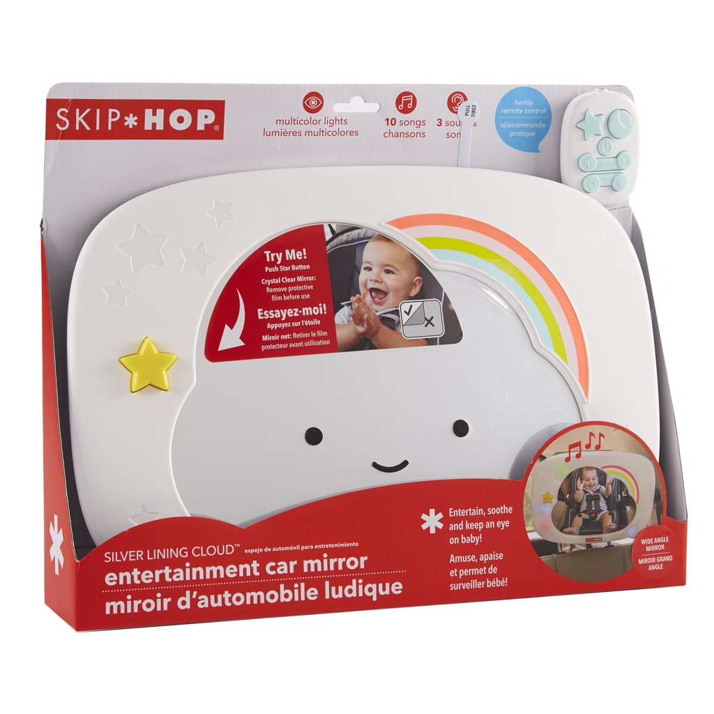 SKIP HOP Autós visszapillantó tükör fényekkel és hangokkal, Silver Lining Cloud