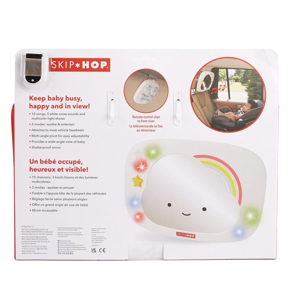 SKIP HOP Autós visszapillantó tükör fényekkel és hangokkal, Silver Lining Cloud