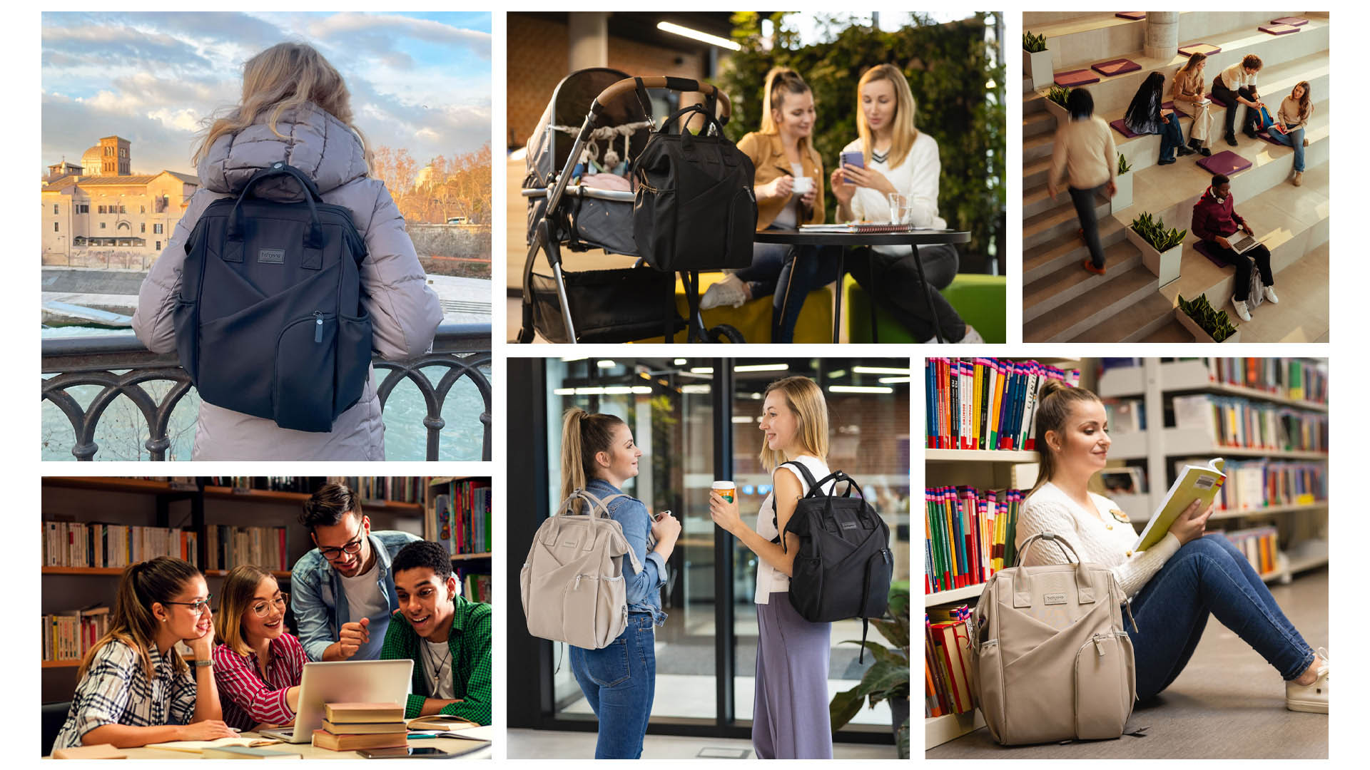 BABYONO Pelenkázó táska/hátizsák Modern Style bézs