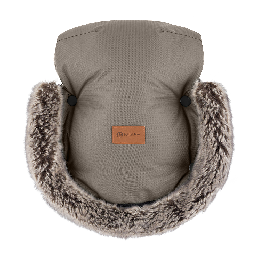 PETITE&amp;amp;amp;amp;amp;amp;amp;amp;amp;amp;MARS Téli szett Arctic 4in1 bundazsák + kézmelegítő kesztyű babakocsira Furry Mocha Mousse