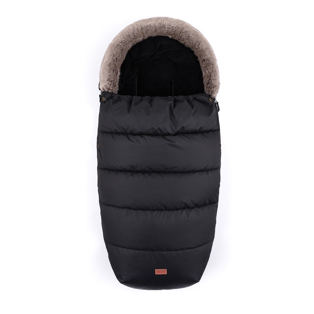 PETITE&amp;amp;amp;amp;amp;amp;amp;MARS Téli szett Comfy 4in1 bundazsák + kézmelegítő kesztyű babakocsira Furry Forever Black