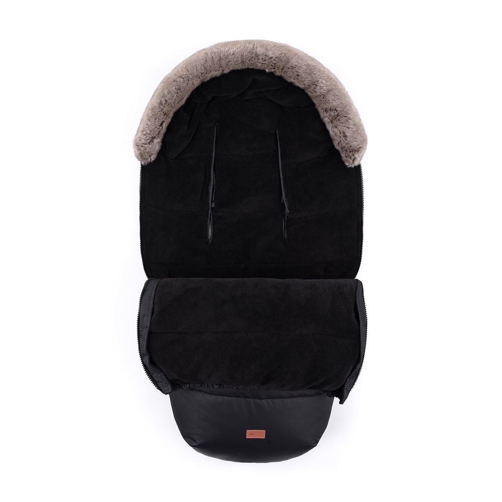 PETITE&amp;amp;amp;amp;amp;amp;amp;amp;amp;amp;amp;MARS Téli szett Comfy 4in1 bundazsák + kézmelegítő kesztyű babakocsira Furry Forever Black