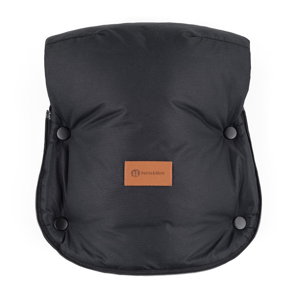 PETITE&amp;amp;amp;MARS Téli szett Comfy 4in1 bundazsák + kézmelegítő kesztyű babakocsira Furry Forever Black