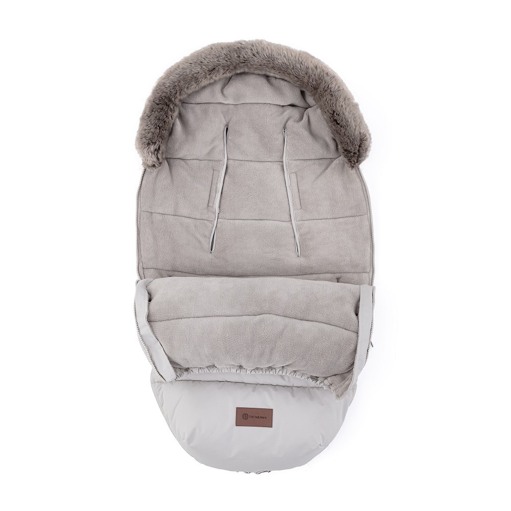 PETITE&amp;amp;amp;amp;amp;amp;MARS Téli szett Comfy 4in1 bundazsák + kézmelegítő kesztyű babakocsira Furry Champagne Shower