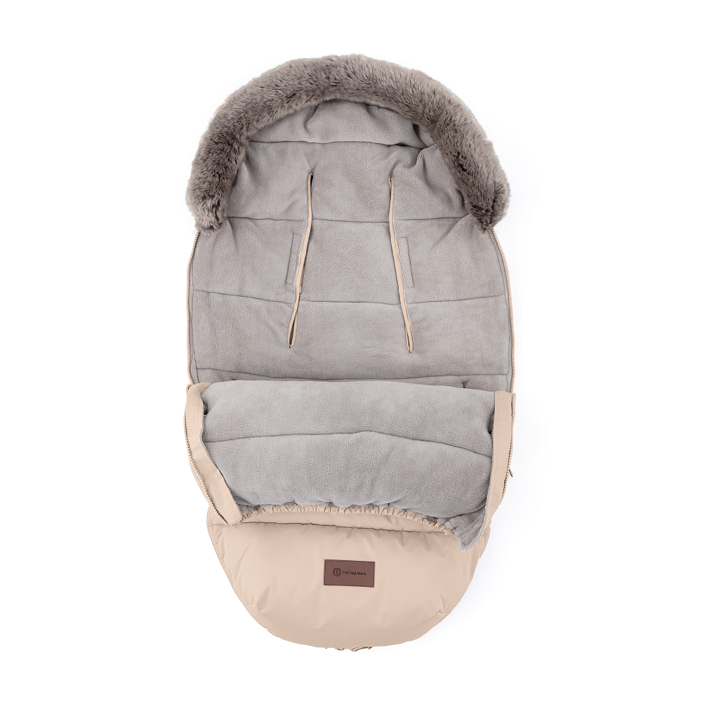PETITE&amp;amp;amp;amp;amp;amp;amp;amp;amp;amp;amp;amp;amp;MARS Téli szett Comfy 4in1 bundazsák + kézmelegítő kesztyű babakocsira Furry Rose Petal