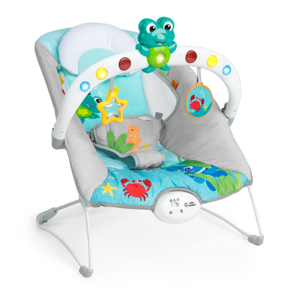 BABY EINSTEIN Zenei vibráló hintaszék fényekkel Kick to It Neptune 9 kg-ig