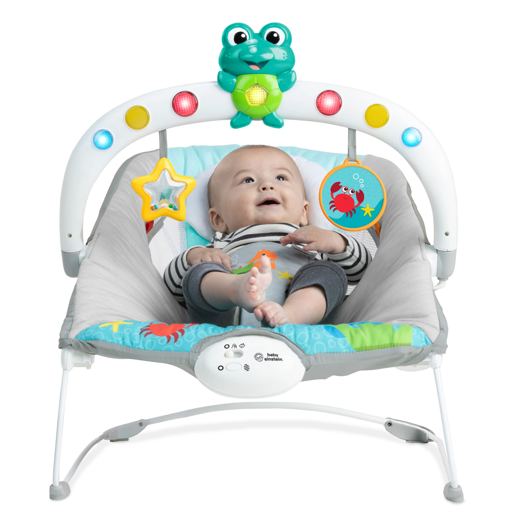 BABY EINSTEIN Zenei vibráló hintaszék fényekkel Kick to It Neptune 9 kg-ig