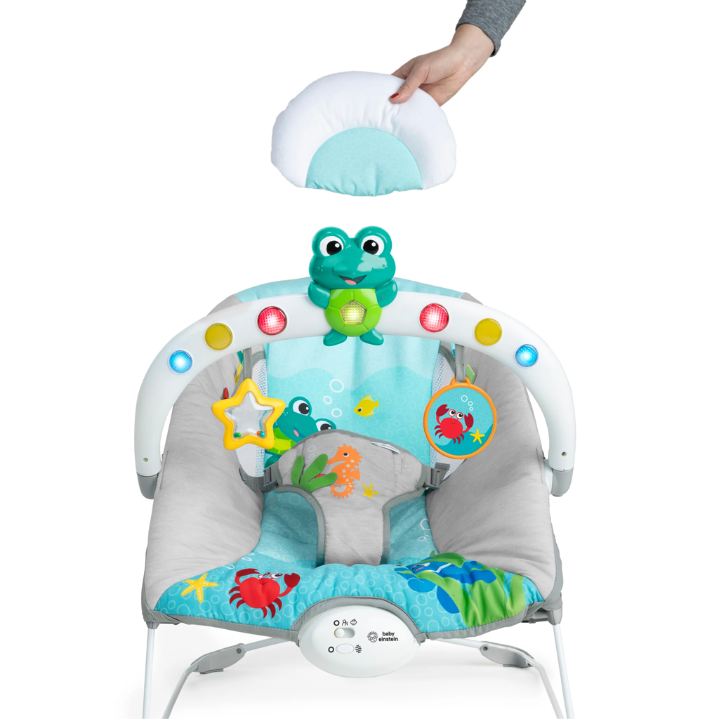 BABY EINSTEIN Zenei vibráló hintaszék fényekkel Kick to It Neptune 9 kg-ig