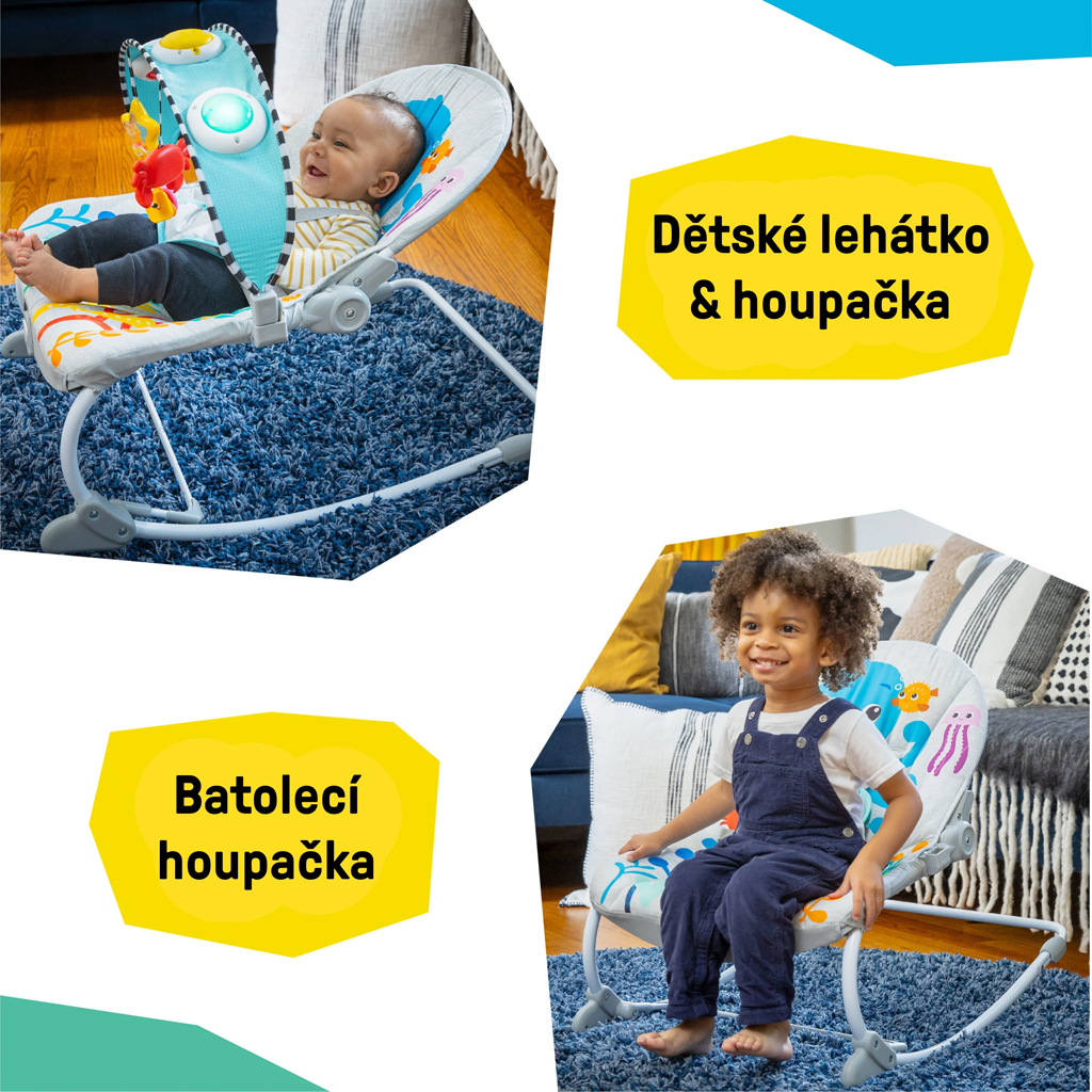 BABY EINSTEIN Zenei vibráló hintaszék Kick to It Opus 18 kg-ig