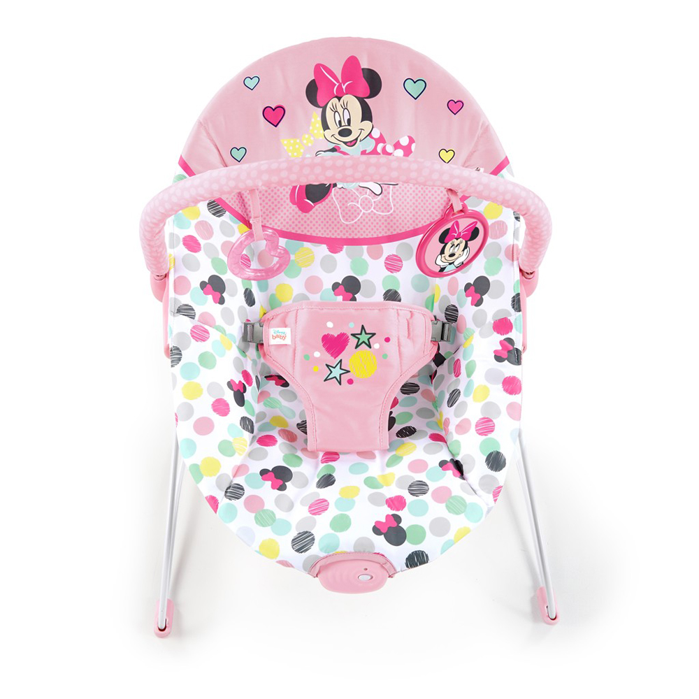 DISNEY BABY Vibráló pihés Minnie Mouse fekvőhely 0m+ -ig 9 kg