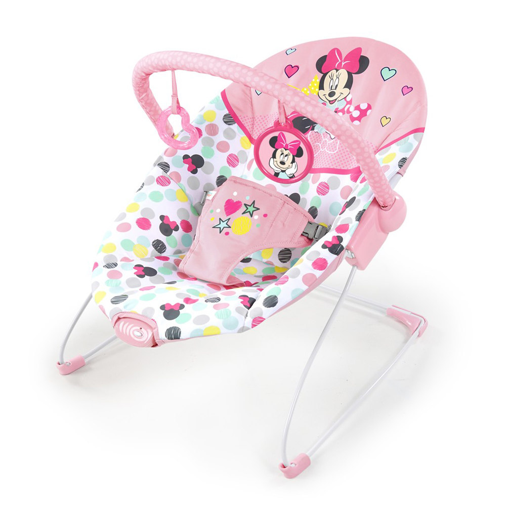 DISNEY BABY Vibráló pihés Minnie Mouse fekvőhely 0m+ -ig 9 kg