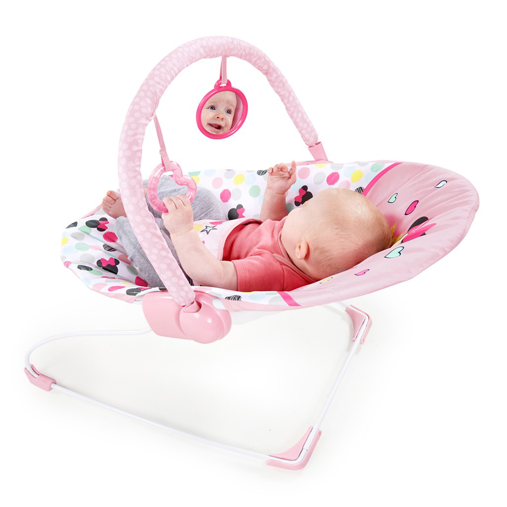 DISNEY BABY Vibráló pihés Minnie Mouse fekvőhely 0m+ -ig 9 kg