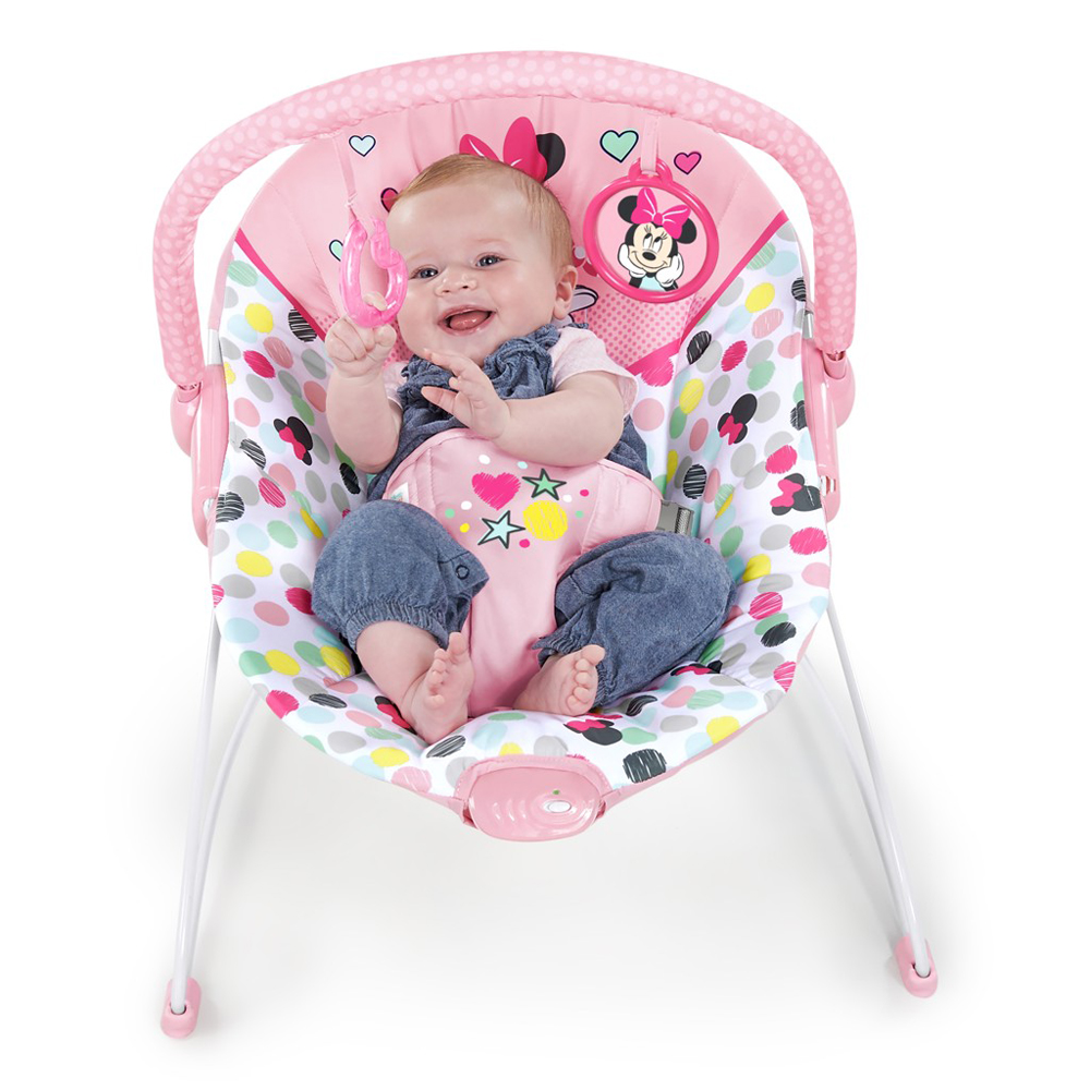 DISNEY BABY Vibráló pihés Minnie Mouse fekvőhely 0m+ -ig 9 kg