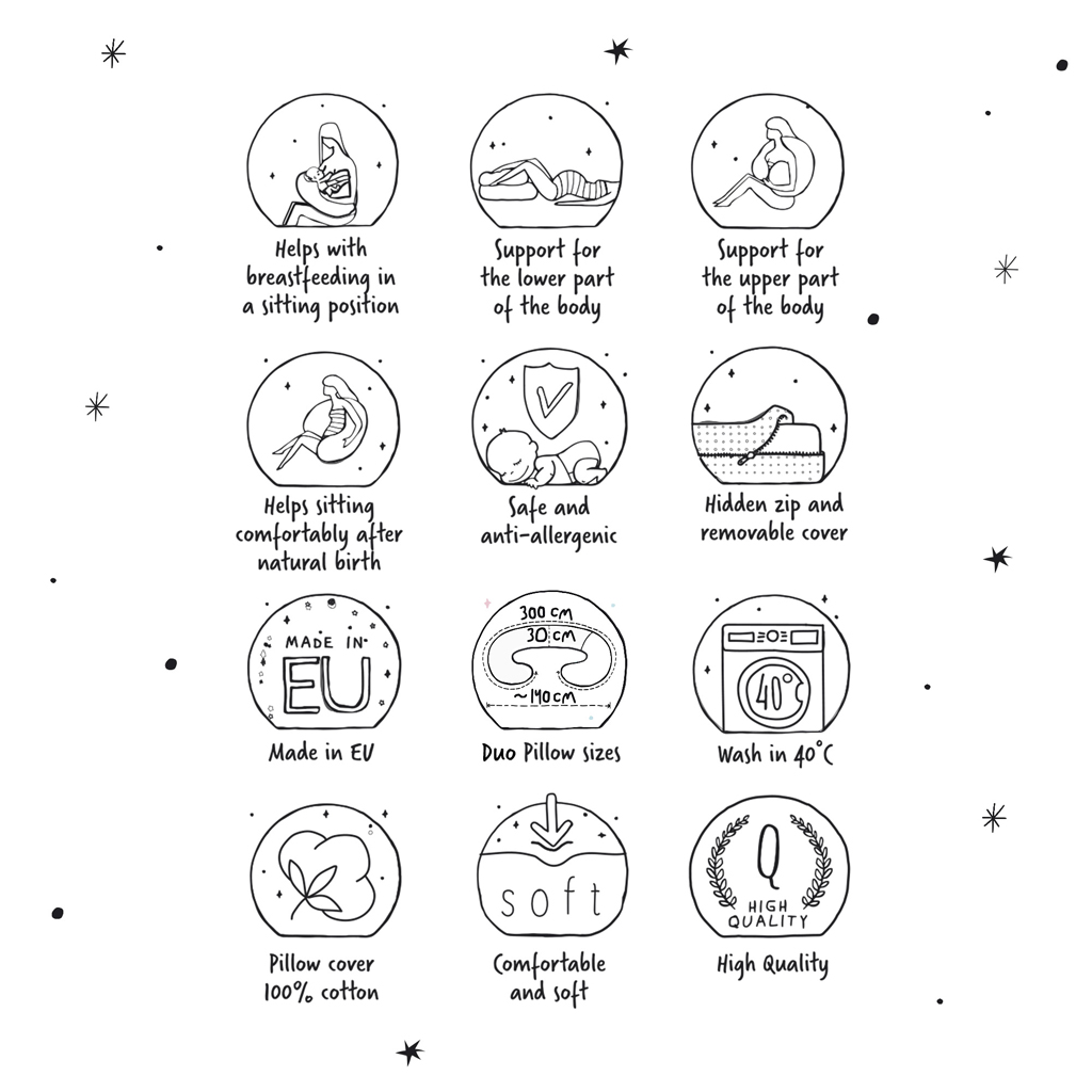 CEBA BABY Szoptatós párna Cebuška PHYSIO Duo Jersey Wildflowers 300 cm