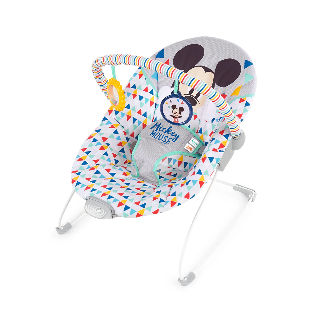 BRIGHT STARTS Rezgő pihenőszék MICKEY MOUSE Happy Triangles™ 0m+ 9kg-ig