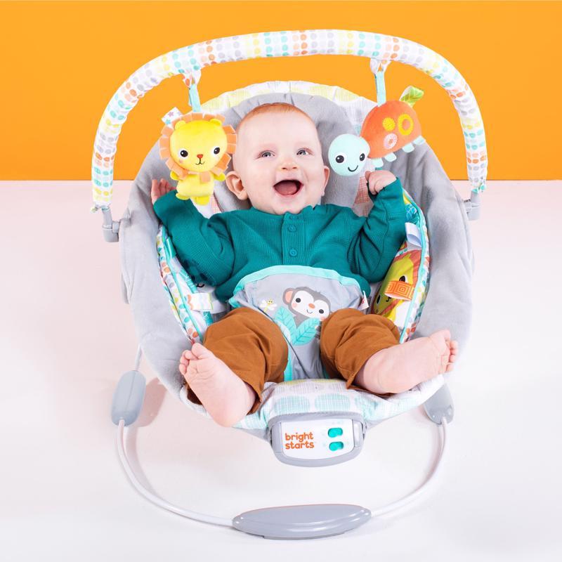 BRIGHT STARTS Rezgő pihenőszék dallamokkal Whimsical Wild 0hó+, 9kg-ig
