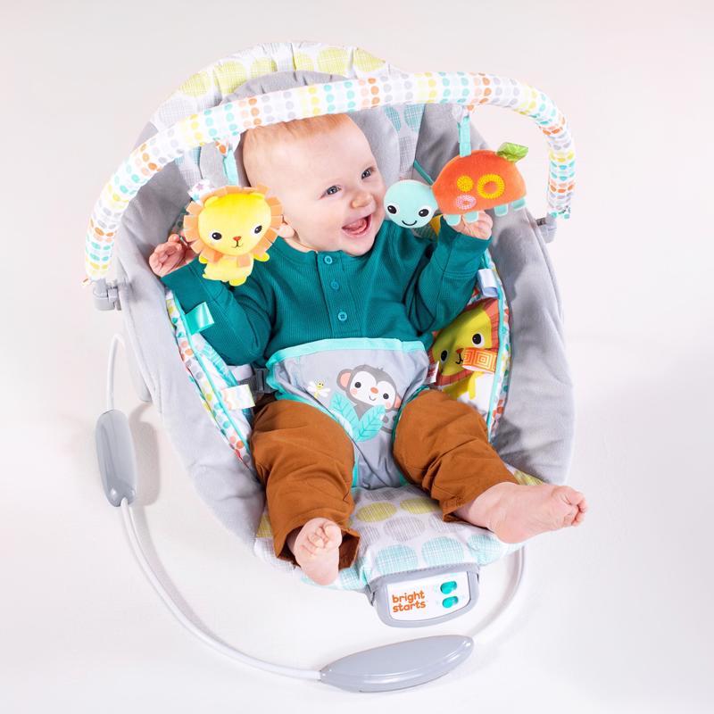 BRIGHT STARTS Rezgő pihenőszék dallamokkal Whimsical Wild 0hó+, 9kg-ig