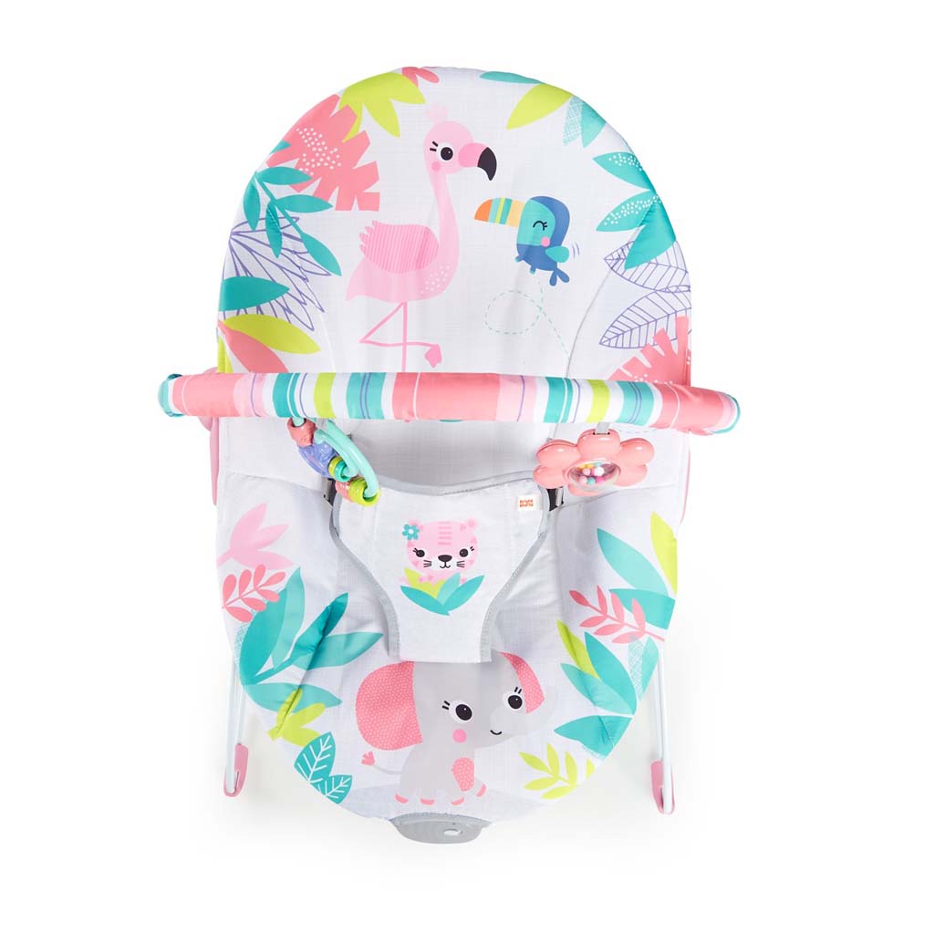BRIGHT STARTS rezgő pihenőszék Flamingo Vibes™ 0hó+, 9kg-ig