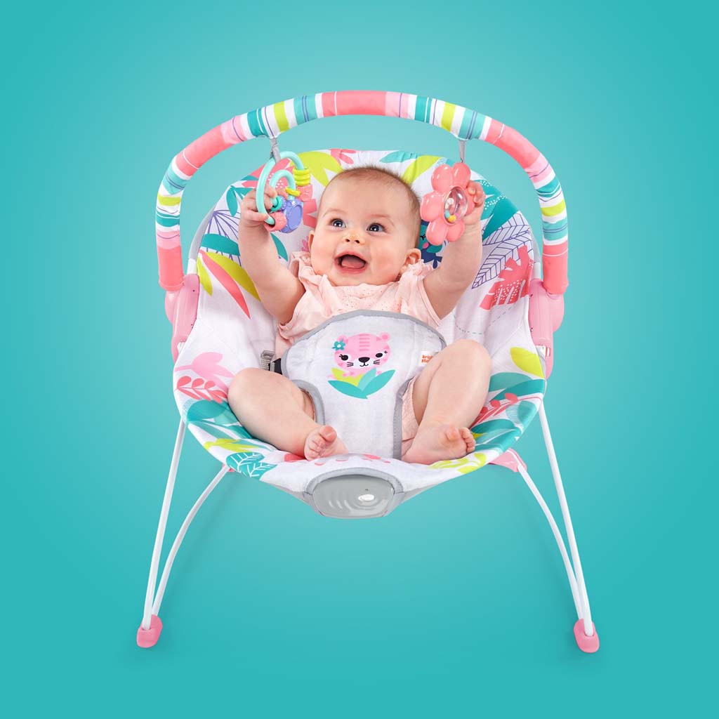 BRIGHT STARTS rezgő pihenőszék Flamingo Vibes™ 0hó+, 9kg-ig